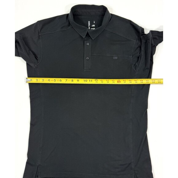 Arcteryx Mens Captive Polo Shirt Performance Stretch Short Sleeve Sz Large Black - Picture 12 of 13